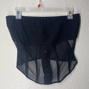 NWOT black mesh waist corset pretty little thing brand size 16